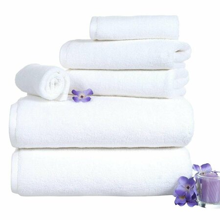 BEDFORD HOME 100 Percent Cotton Zero Twist 6 Piece Towel Set - White 67A-77200